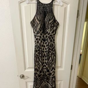 Black sequin prom dress